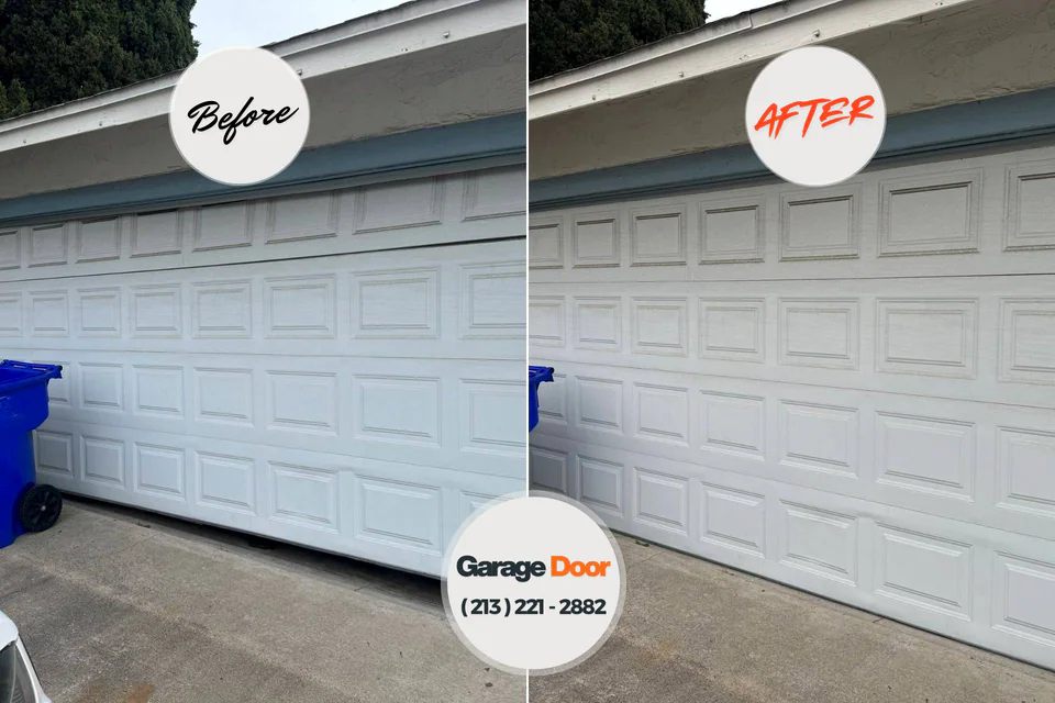 Before and after: garage door repair Welaka, FL